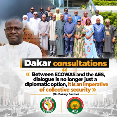 Dakar consultations &ndash; &ldquo;Between ECOWAS and the AES, dialogue is no longer just a diplomatic option, it is an imperative of collective security&rdquo; (Dr. Bakary Sambe)